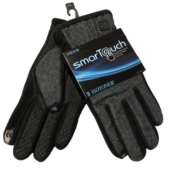 ISOTONER MENS SMART TOUCH GLOVES md‎ NEW WITH TAG - Picture 2 of 7